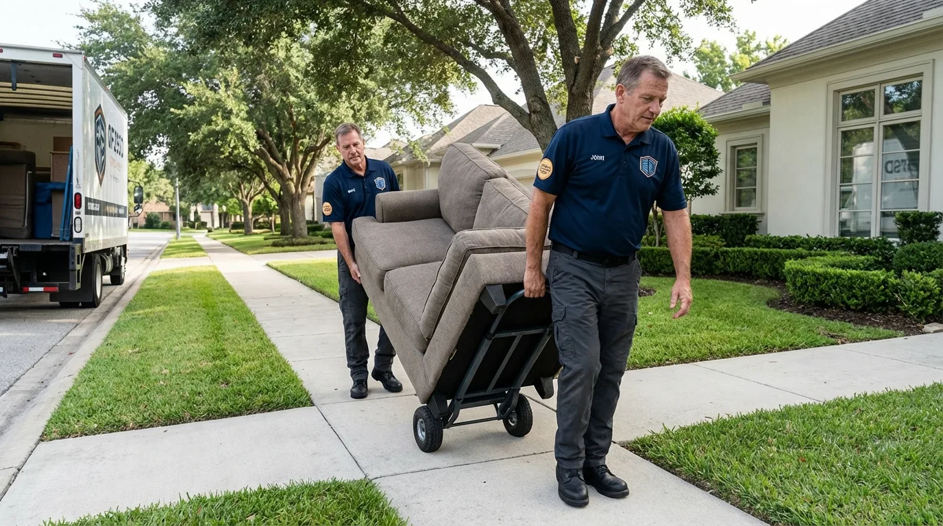 Local residential moving crew loading furniture in Secaucus, NJ